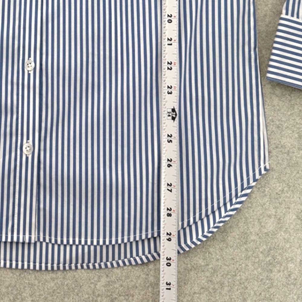 Veronica Beard Lloyd Stripe Crest Button Down Shirt Womens 2 Blue White Preppy - Picture 7 of 9